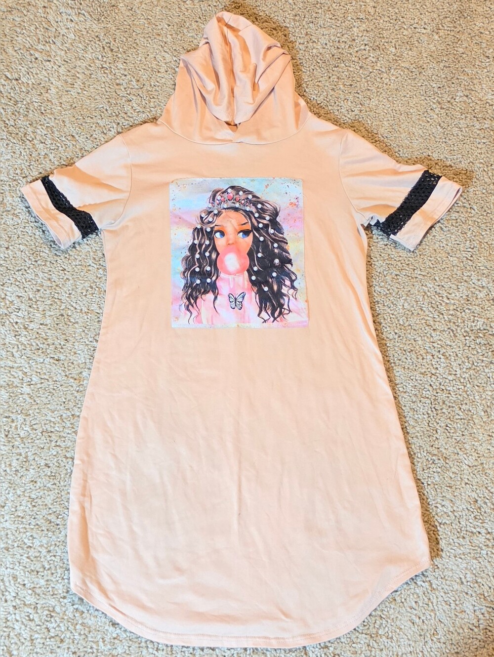 Urban Freedom Girls' Peach Hooded Dress